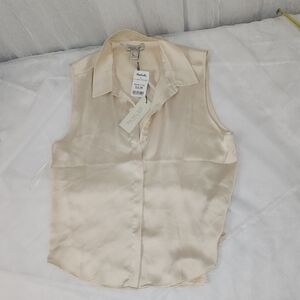 Rachel Zoe Cream Sleeveless Blouse